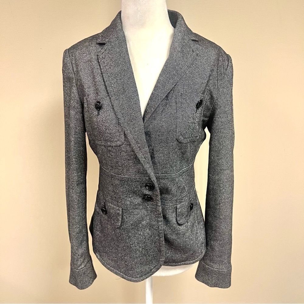Talbots wool blend black/white jacket.   Size 2